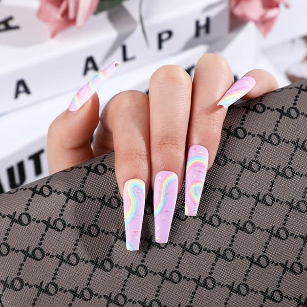 Ballerina Press On Nails False Nail Tips 5 5 5