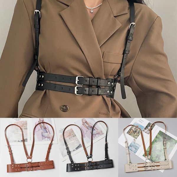 Kvinders taljebælter Body Chain bælte SORT Black