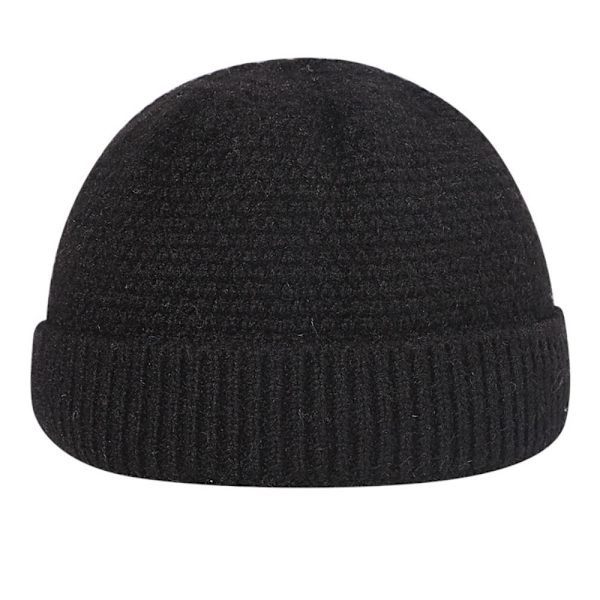 Krøllet strikhue Uldhue SORT black