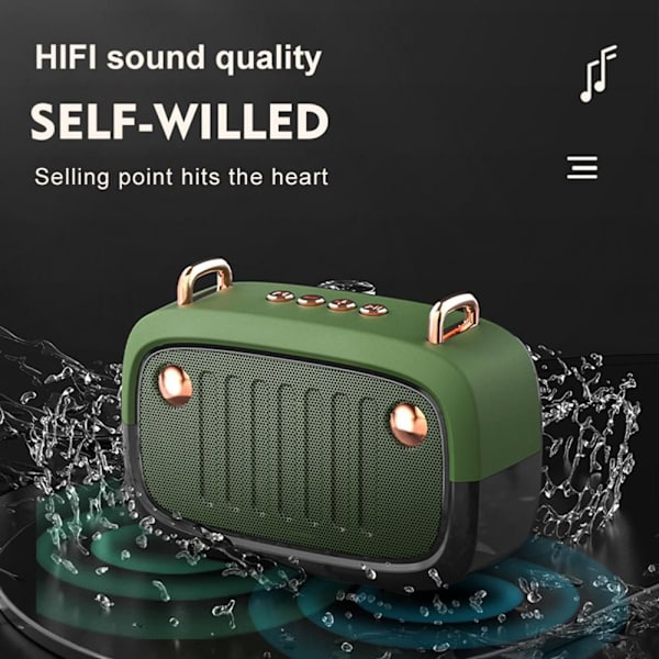 BS32D trådlös Bluetooth -högtalare GRÖN Green