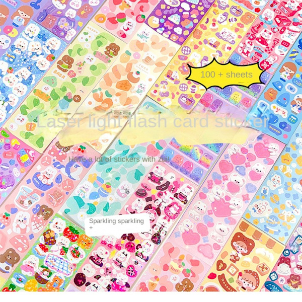 100 stk Sticker Set Pack Laser Cute Stickers C C C