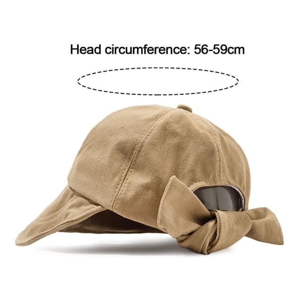 Bows Bucket Hat Sun Visor Hatut BEIGE Beige