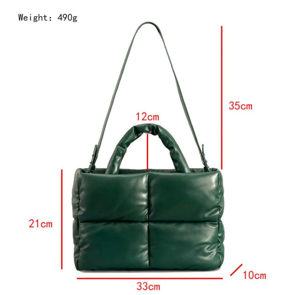 Puffer Bag Quiltet Tote Bag for Dame OLIVE GREEN olive green