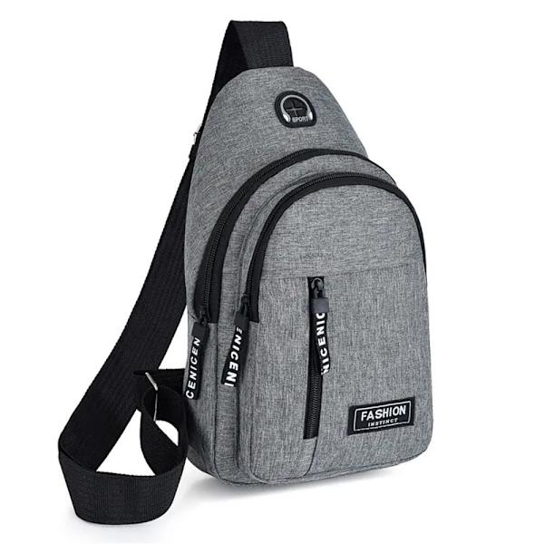 1kpl Rintalaukku Messenger Bag HARMAA-ILMAN USB :tä HARMAA-ILMAN USB: tä grey-without USB