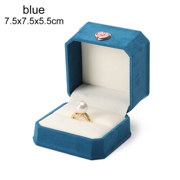 Smykkeskrin Ring Opbevaringsæske BLÅ 7,5X7,5X5,5CM blue 7.5x7.5x5.5cm