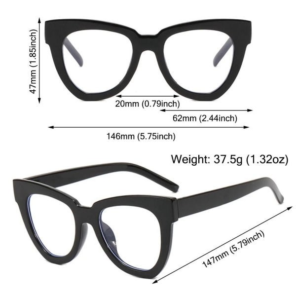 Eye Eyeglasses Anti Blue Light Briller BRIGHT SORT BRIGHT SORT Bright Black
