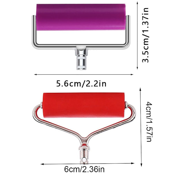 2 stk diamantmalerullepennerulle metalrullepennehoveder RØD B B Red B-B