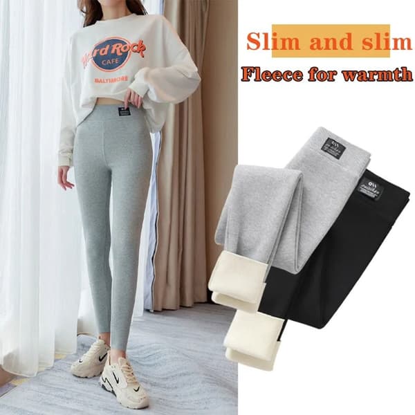 Fleeceforede leggings Vinterleggings GRÅ L Grey L