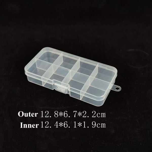 Gjennomsiktig oppbevaringsboks smykkeperlerbeholder 12,8X6,7X2,2CM2 12.8x6.7x2.2cm2