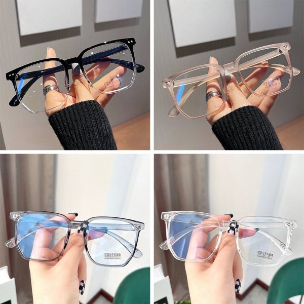 Anti-Blue Light Glasses Oversized Eyeglasses Ultra Light Frame Grey
