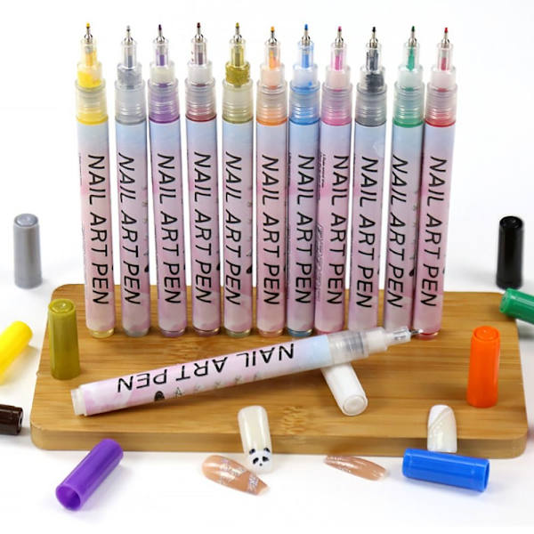 Nail Art Ritpenna Graffiti Gel Penna VIT 0,5MM 0,5MM WHITE 0.5MM-0.5MM