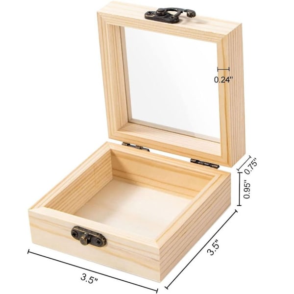 1/3st presentförpackning trälåda Visuell förvaring trälåda 3st 3pcs