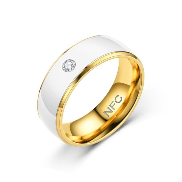 NFC Smart Ring Finger Digital Ring WHITE&GOLD 6 WHITE&GOLD 6