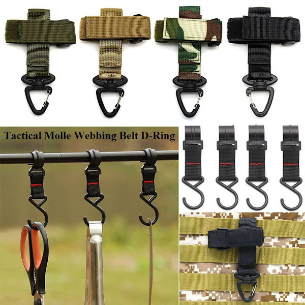 1/2 stk Taktisk karabinhage bælte D-ring karabinhage KHAKI 1 STK. Khaki 1pcStyle 2-Style 2