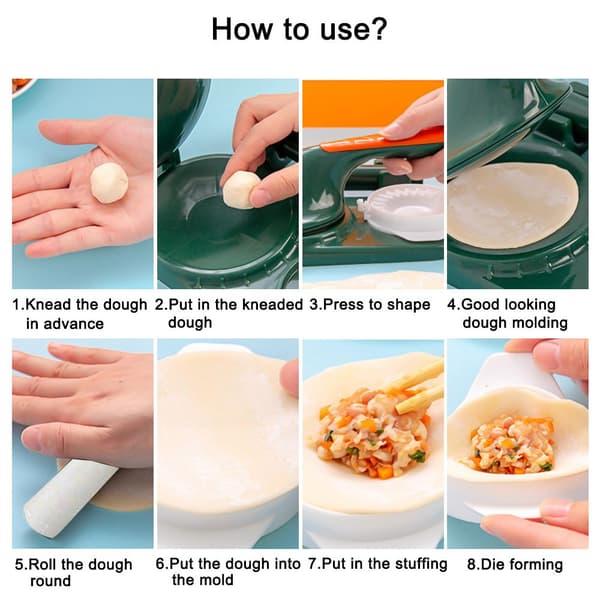3 i 1 dumplingform Form för bakning och bakverk grön