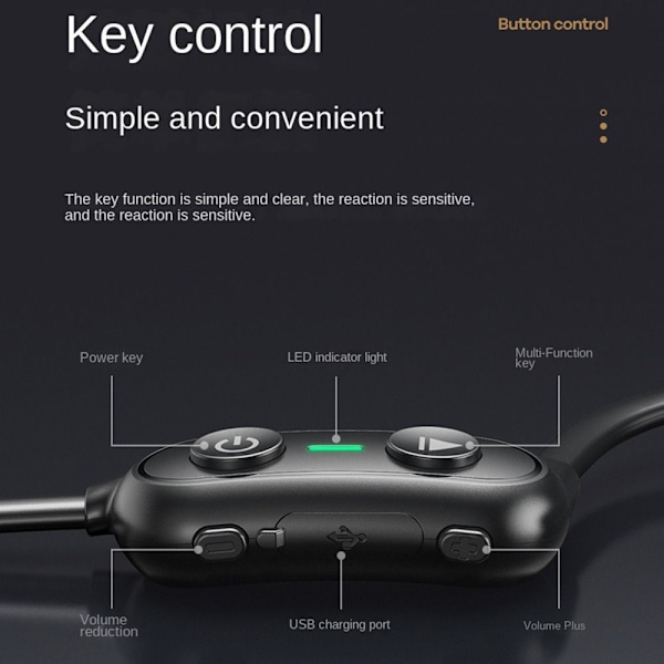 Bone Conduction Earphone Open Ear Wireless Bluetooth 5.0 black