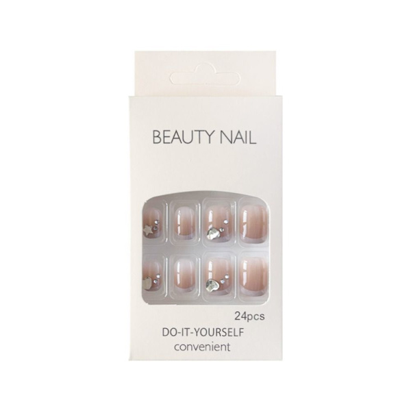 24stk False Nails Short Square French 15216