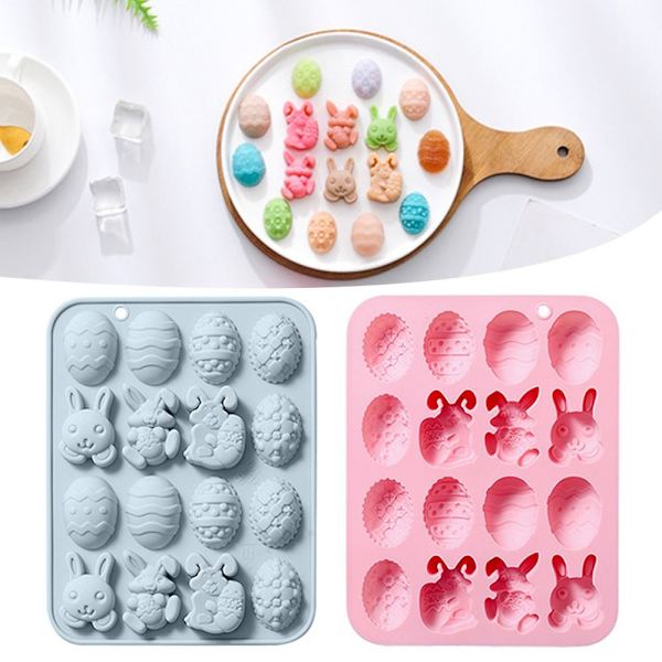 Påsk Silikon Form Bunny Rabbit Egg BLÅ blue