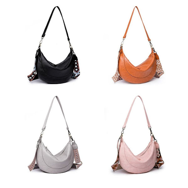 Crossbody-tasker til kvinder med justerbar rem SORT Black