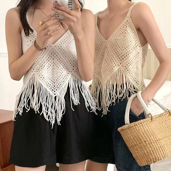 Crop Tops Brodeerattu henkselit PUNAINEN Red