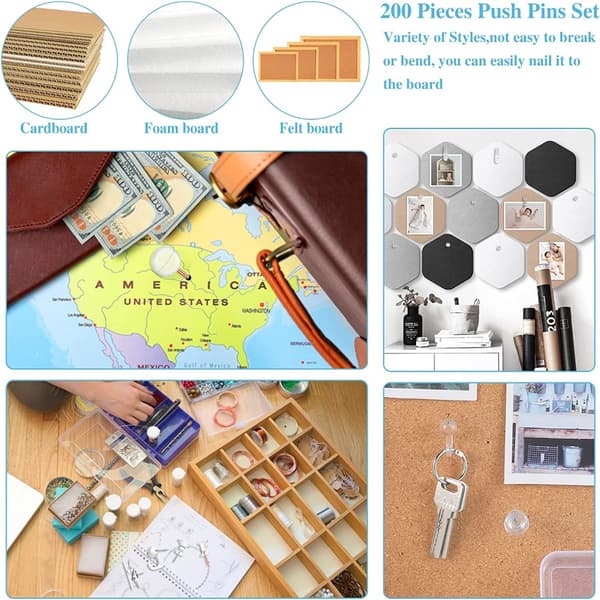 Push Pins Set Clear Push Pins Pins med krokar