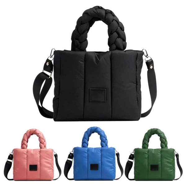 Puffer Tote Bag Quiltet Puffy Handbag LYS GRÅ light grey