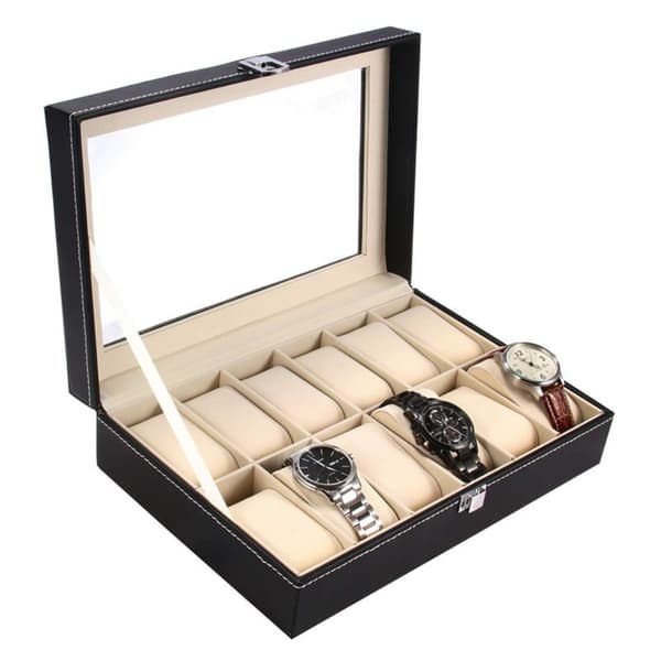 12 Grids Watch Display Storage Box Smycken Collection