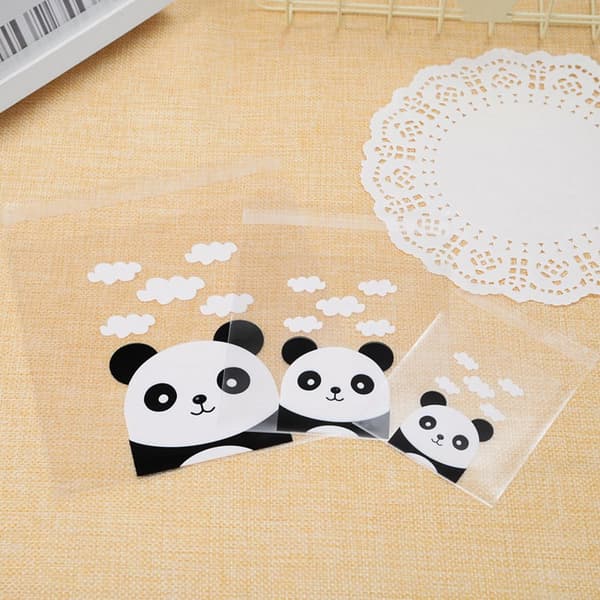 100st Godispåse Plastkakficka Panda 7X7CM 7x7cm