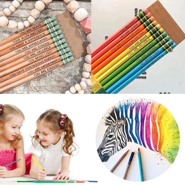 10 STK Bekreftelsesblyantsett Studenter inspirerende blyanter multicolor
