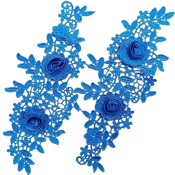 1 par broderilapper Sy på lapper BLÅ Blue