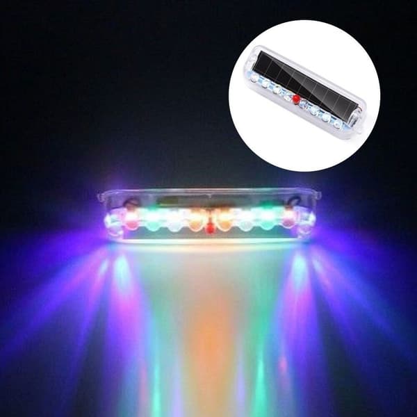 Solar Car Anti-tailgating Blinker lys Advarsel LED lys HVIT White