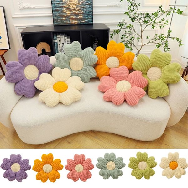 Pink Daisy Pillow Throw Tyyny KELTAINEN Yellow