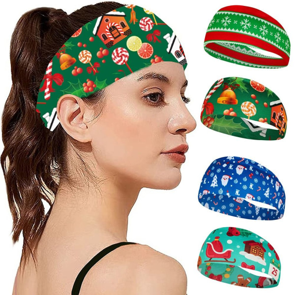 2ST Christmas Sweat Band Yoga Hårband 6 6 6