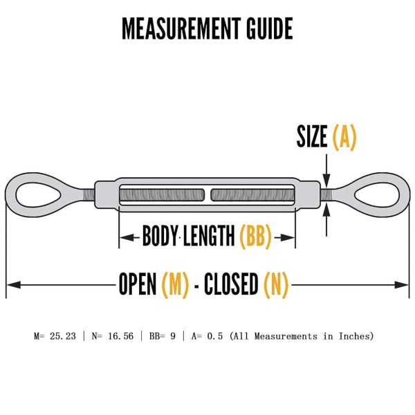 Turnbuckle Turnbuckle Wire kiristin kaapelin kiristys