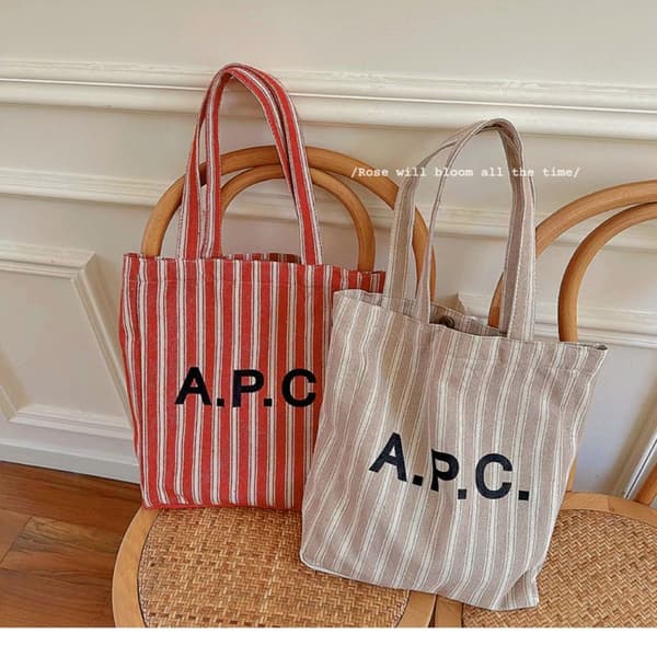 Letter Canvas Tote Kvinnor Handväskor KHAKI Khaki