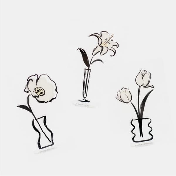 Akryl bordkortholdere Blomsterclips 4 4 4
