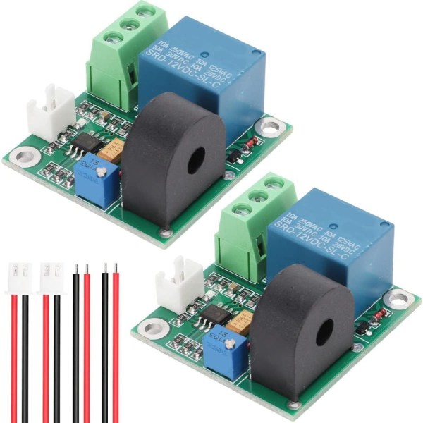 2stk Strømdeteksjonssensor AC Strømsensormodul relé