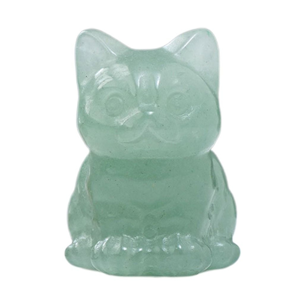 Luonnollinen Crystal Cat Figurine Fortune Cat Statue 5 5 5