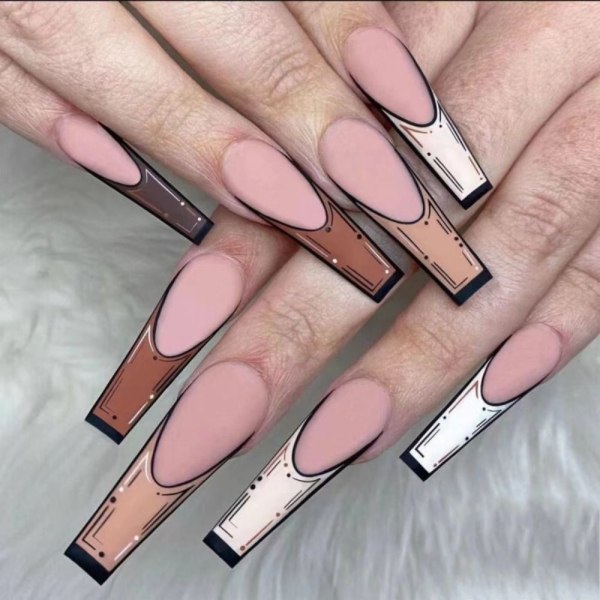 Fake Nails pitkät ranskalaiset 3 3 3