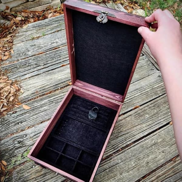 Nature Hidden Key Box Træ Keepsake Memory Box Opbevaringslås