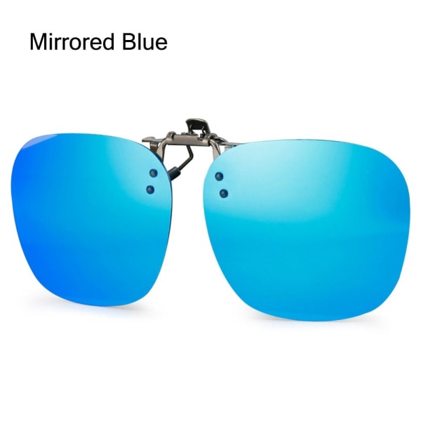 Clip-On polariserte solbriller Flip-up solbriller til Mirrored Blue