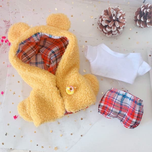 Dukkeklær Plysj Bear Coat 2 2 2