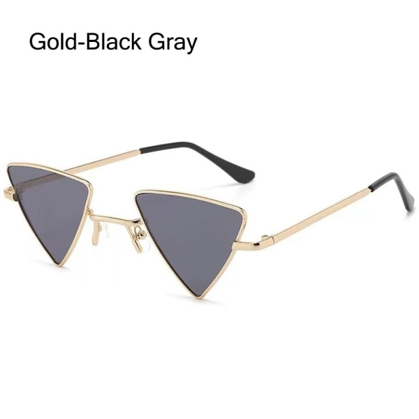 Små Hippie Solglasögon Solglasögon för Dam & Herr GULD-SVART Gold-Black Gray