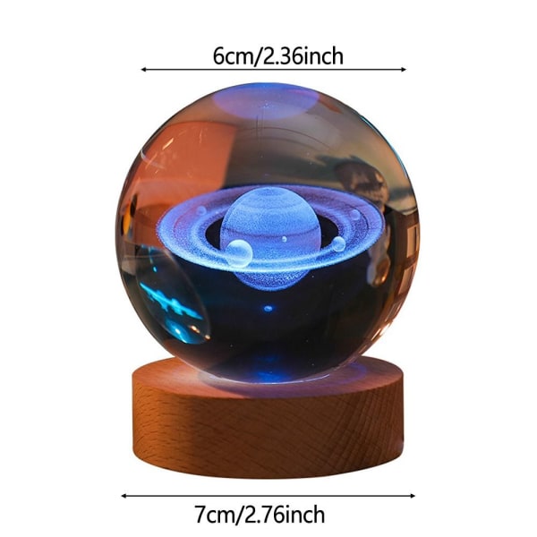 Crystal Ball Lights Planet 3D -pallolamppu 5 5