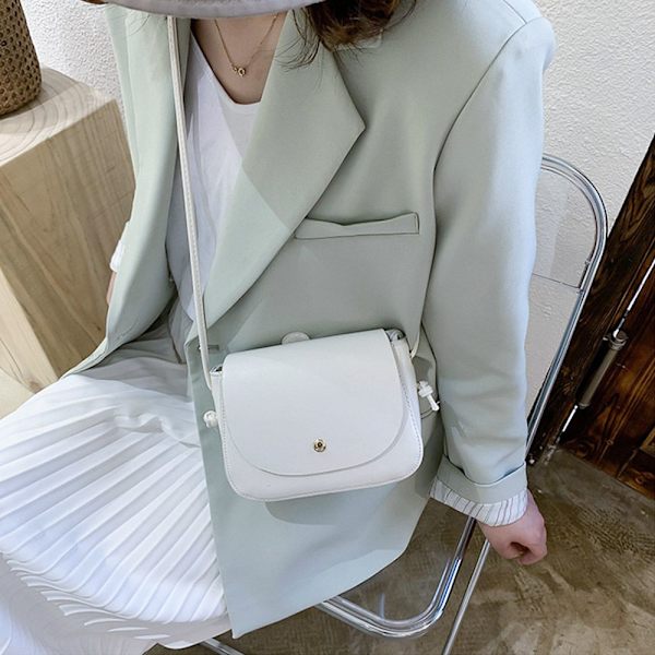 Kvinnliga Simple Pure Color Crossbody-väskor svart