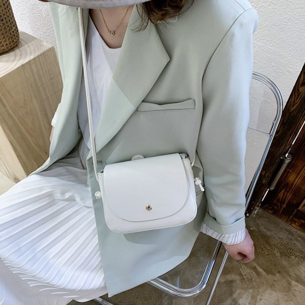 Kvinnliga Simple Pure Color Crossbody-väskor vit