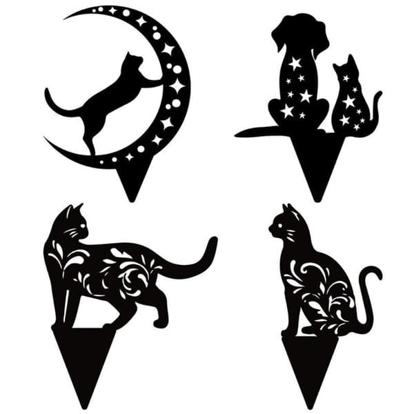 Kattdjur Silhouette Trädgårdsprydnader C C C