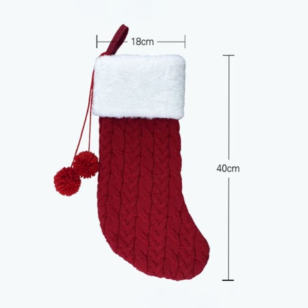 Julstickade strumpor Presentpåse RÖD Red