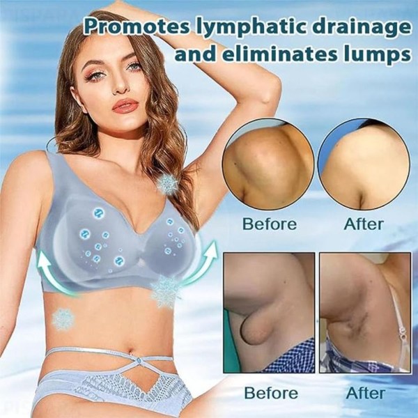 Ice Silk Lifting Bra Ion Lymphvity Detoxification Shaping Beige L