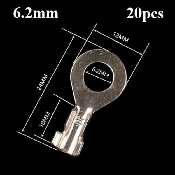 20stk End Lug Terminal O Ring Bar 6,2MM 6.2mm
